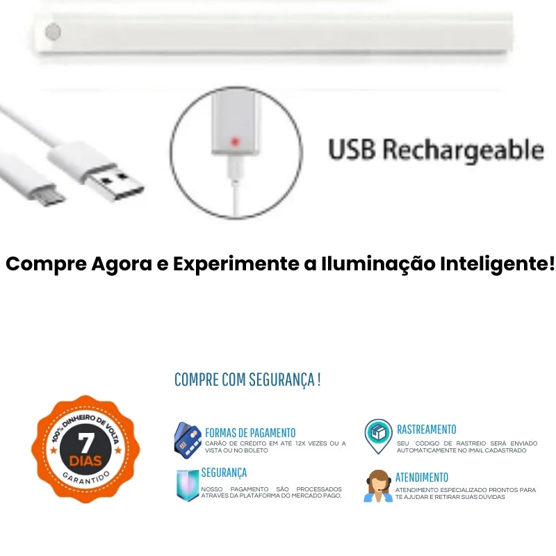 LAMPADA EM LED COM SENSOR DE MOVIMENTO 10cm